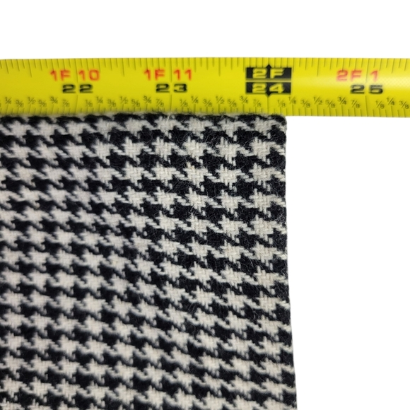 Sag Harbor Womens Blazer Size 12 Black White Houndstooth Velour Collar Long Wool - Picture 8 of 9
